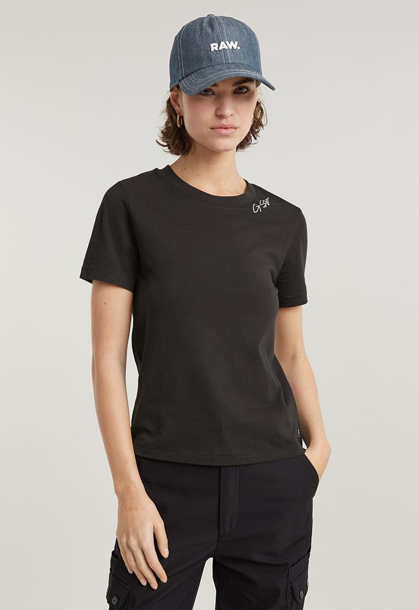 G-STAR - Faux Embro Logo R T Wmn - Dk Black