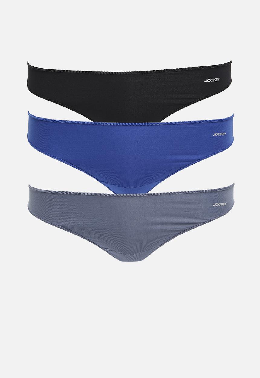 Jockey - 3 Pack npl G-string - Black/Grisaille/Blue