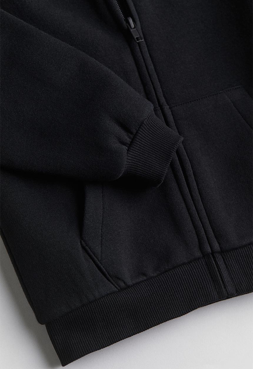 H&M - Zip-through hoodie - black