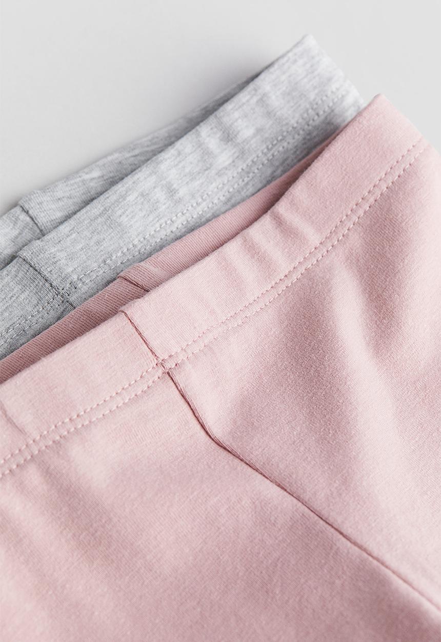 H&M - 2 pack cycling shorts - light pink & light grey marl
