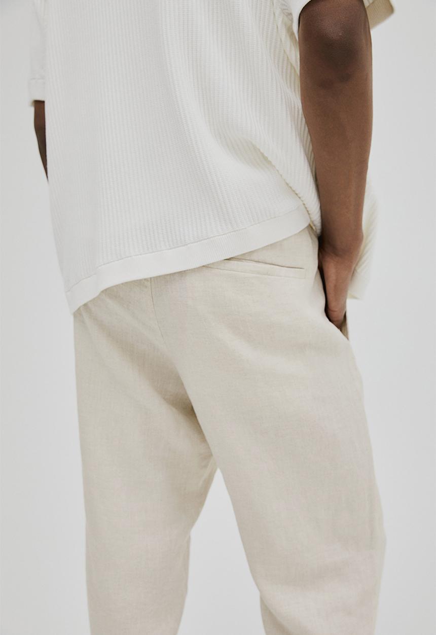 H&M - Regular fit linen trousers - cream