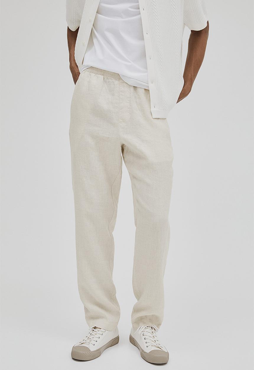H&M - Regular fit linen trousers - cream