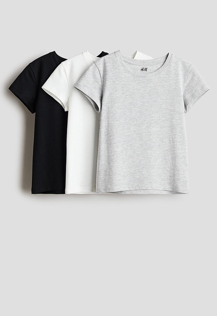 H&M - 3 pack cotton tops - multi