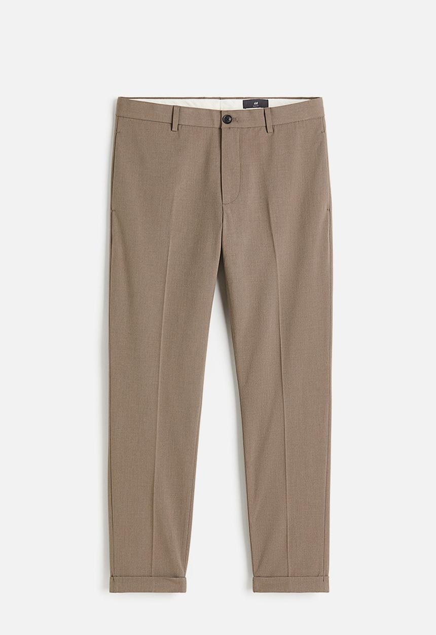 H&M - Slim fit cropped suit trousers - beige