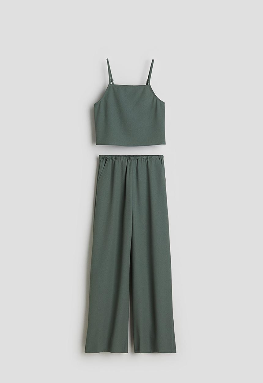 H&M - Strappy top and trousers set - khaki green