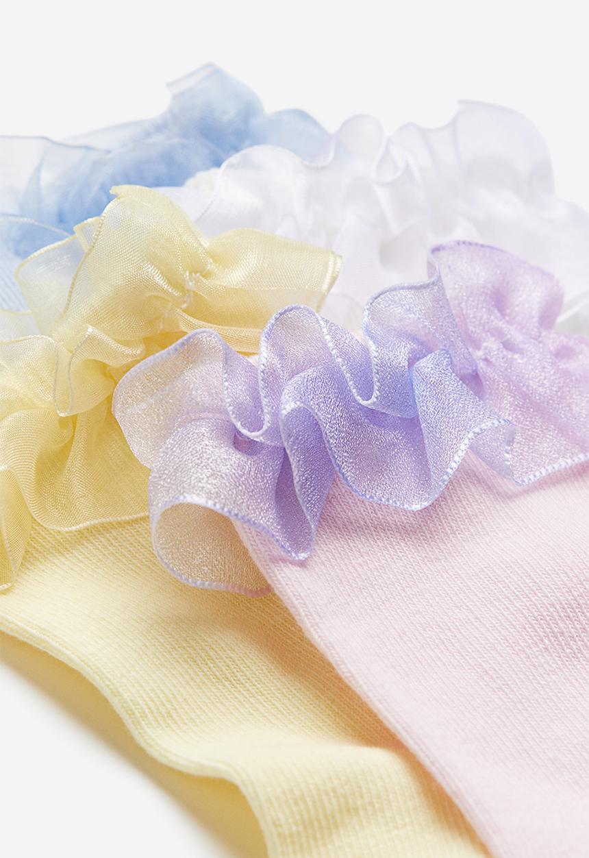 H&M - 4 pack socks -  light blue & light yellow