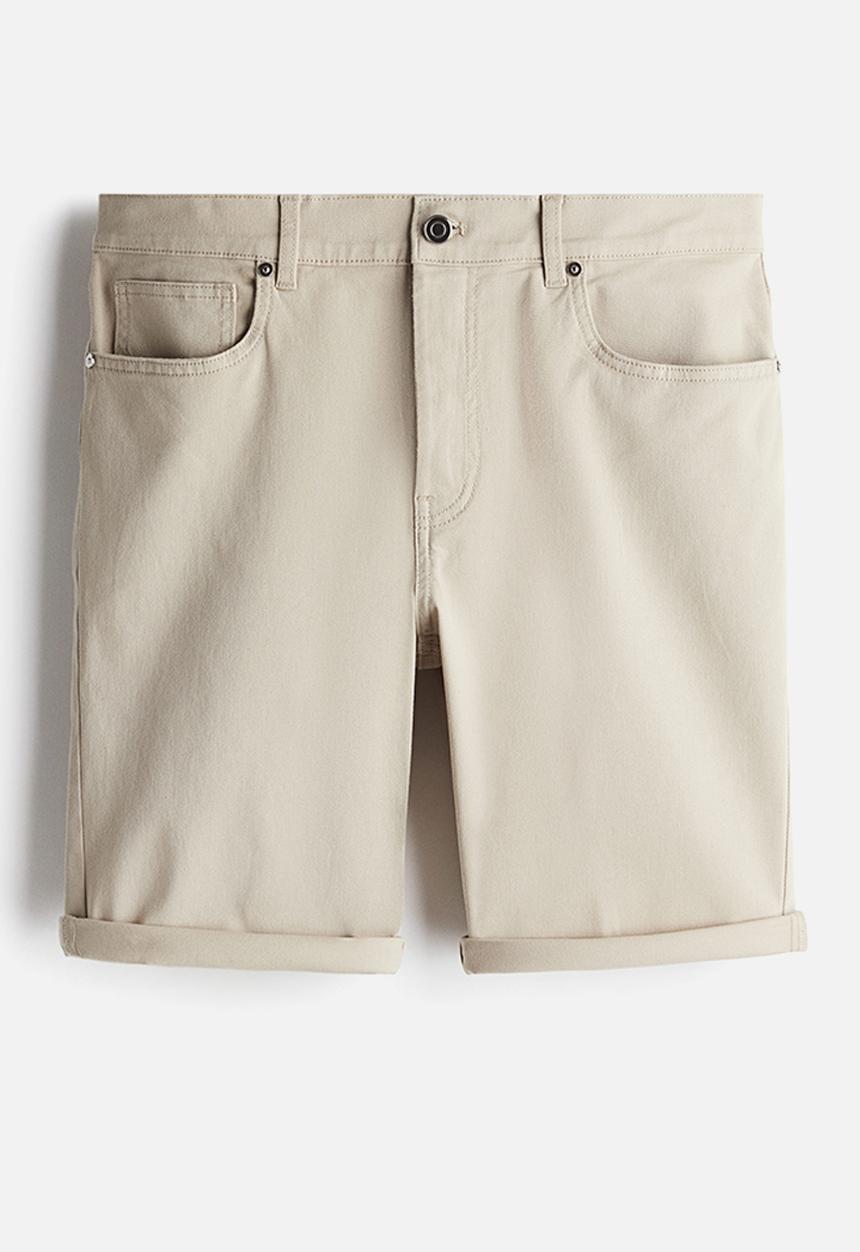 H&M - Slim fit cotton twill shorts - beige