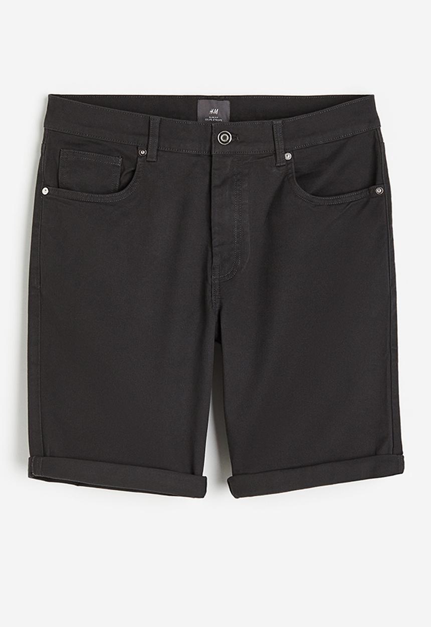 H&M - Slim fit cotton twill shorts - dark grey