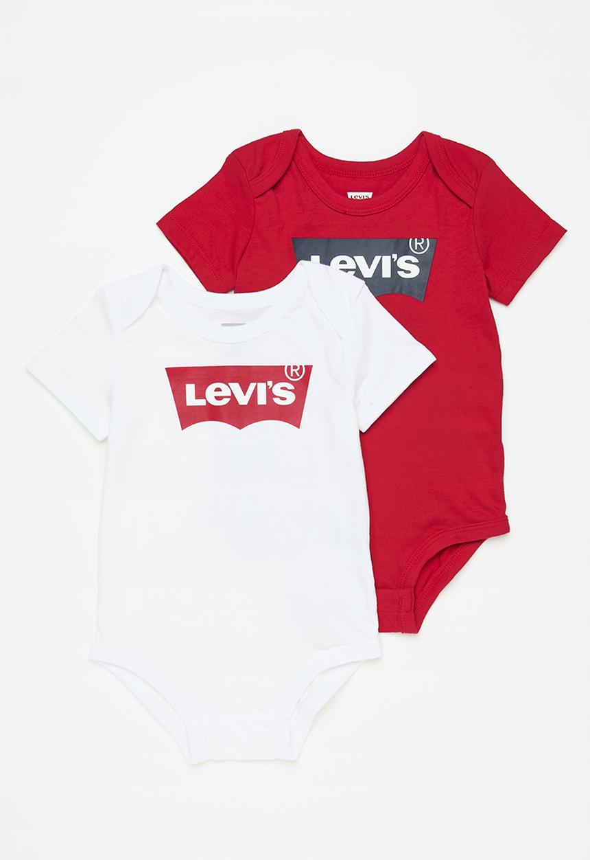 Levi’s® - Lhn batwing 2pk bodysuit - white & red