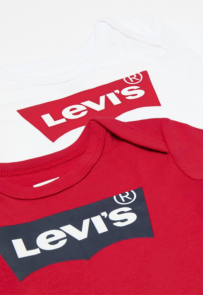 Levi’s® - Lhn batwing 2pk bodysuit - white & red