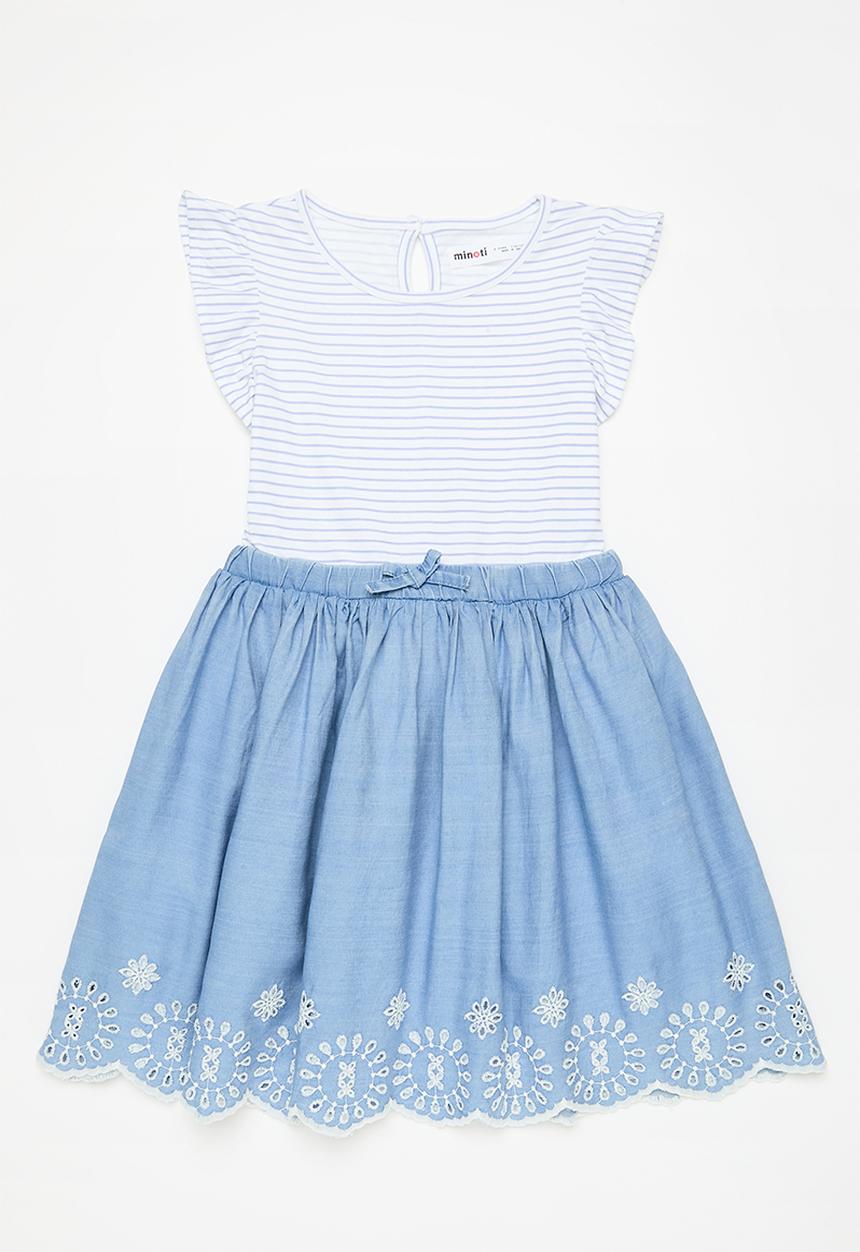 MINOTI - Mixed fabric dress - blue