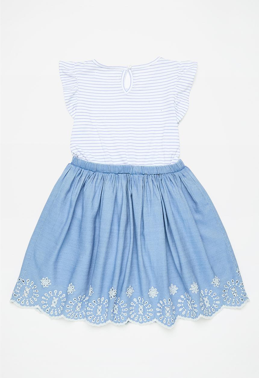 MINOTI - Mixed fabric dress - blue