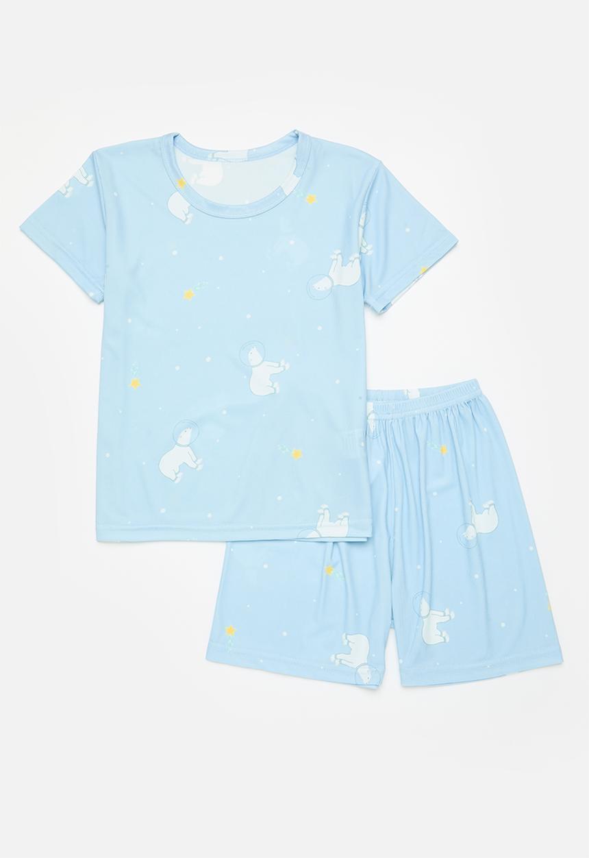 Pop Candy - Printed pj set - light blue & white