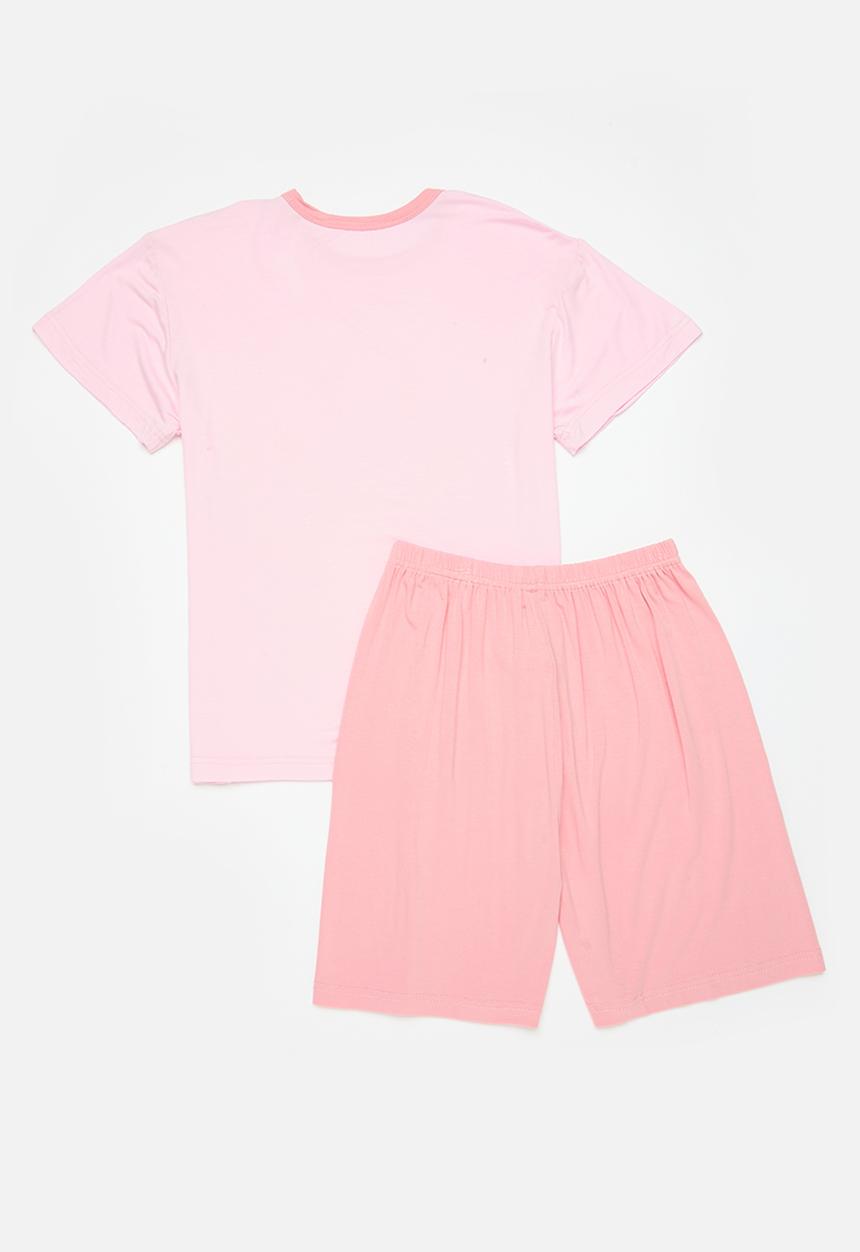 Pop Candy - Smiley print pj set - light pink & dark pink