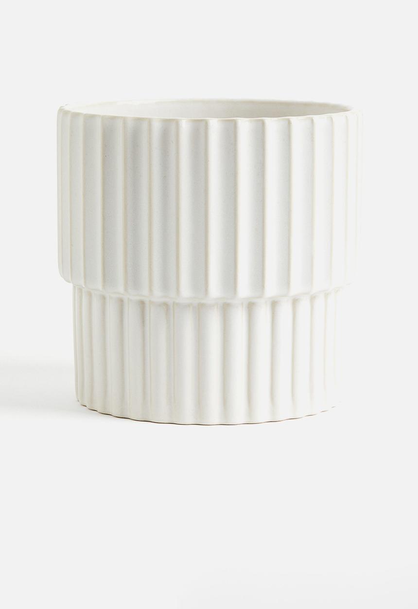 H&M - Stoneware plant pot - white