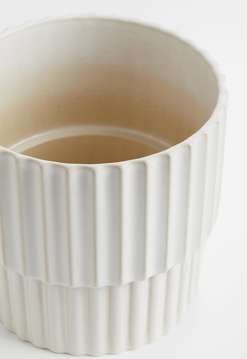 H&M - Stoneware plant pot - white