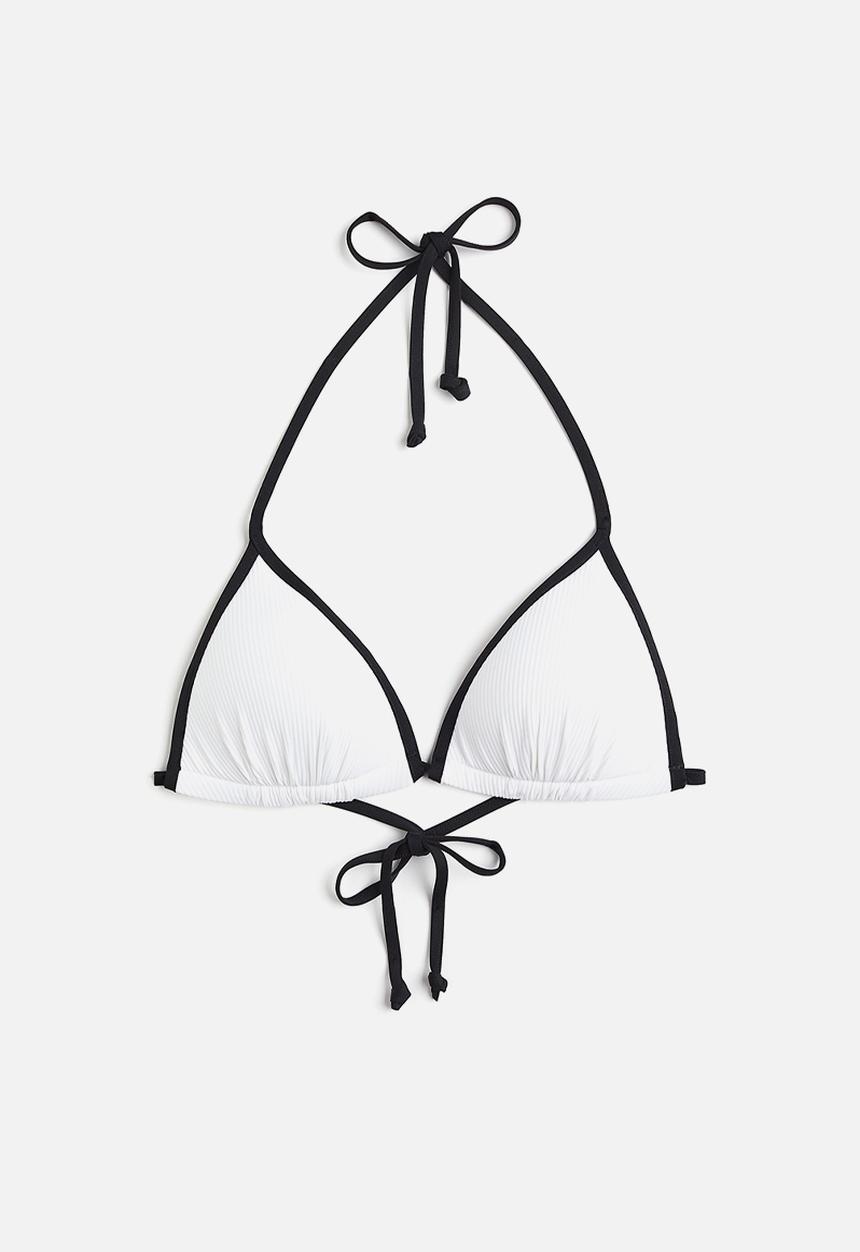 H&M - Push-up triangle bikini top - white & black