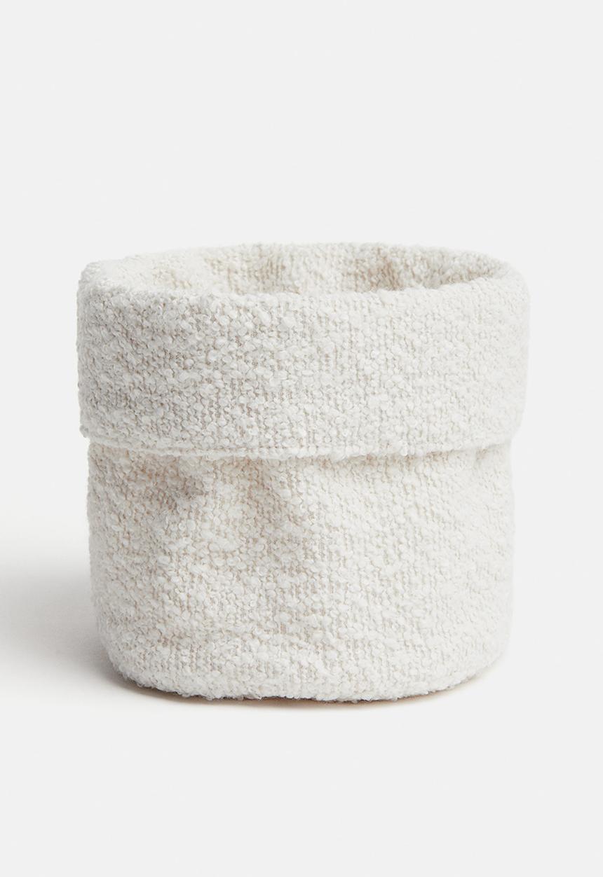 H&M - Small bouclé storage basket - white