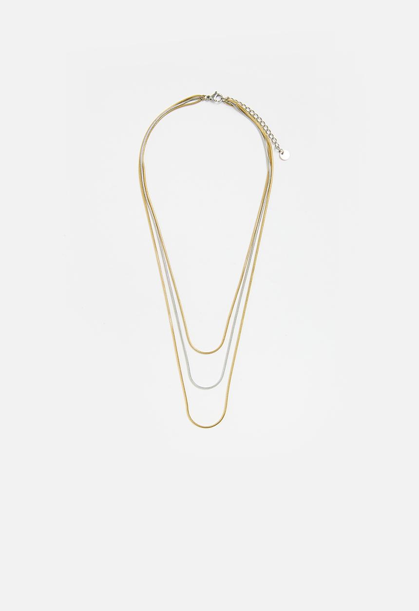 Tessa Design - Josephine delicate snake chain necklace - gold/silver