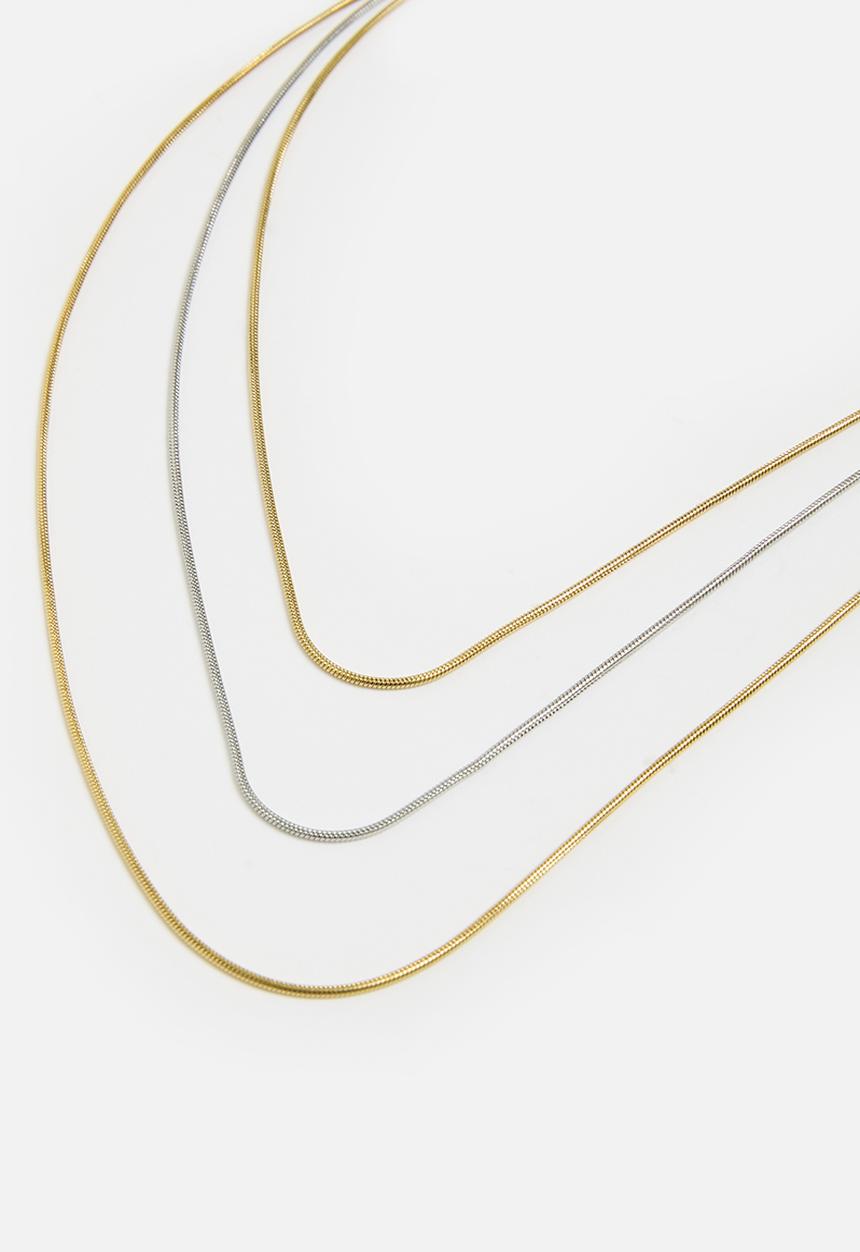 Tessa Design - Josephine delicate snake chain necklace - gold/silver