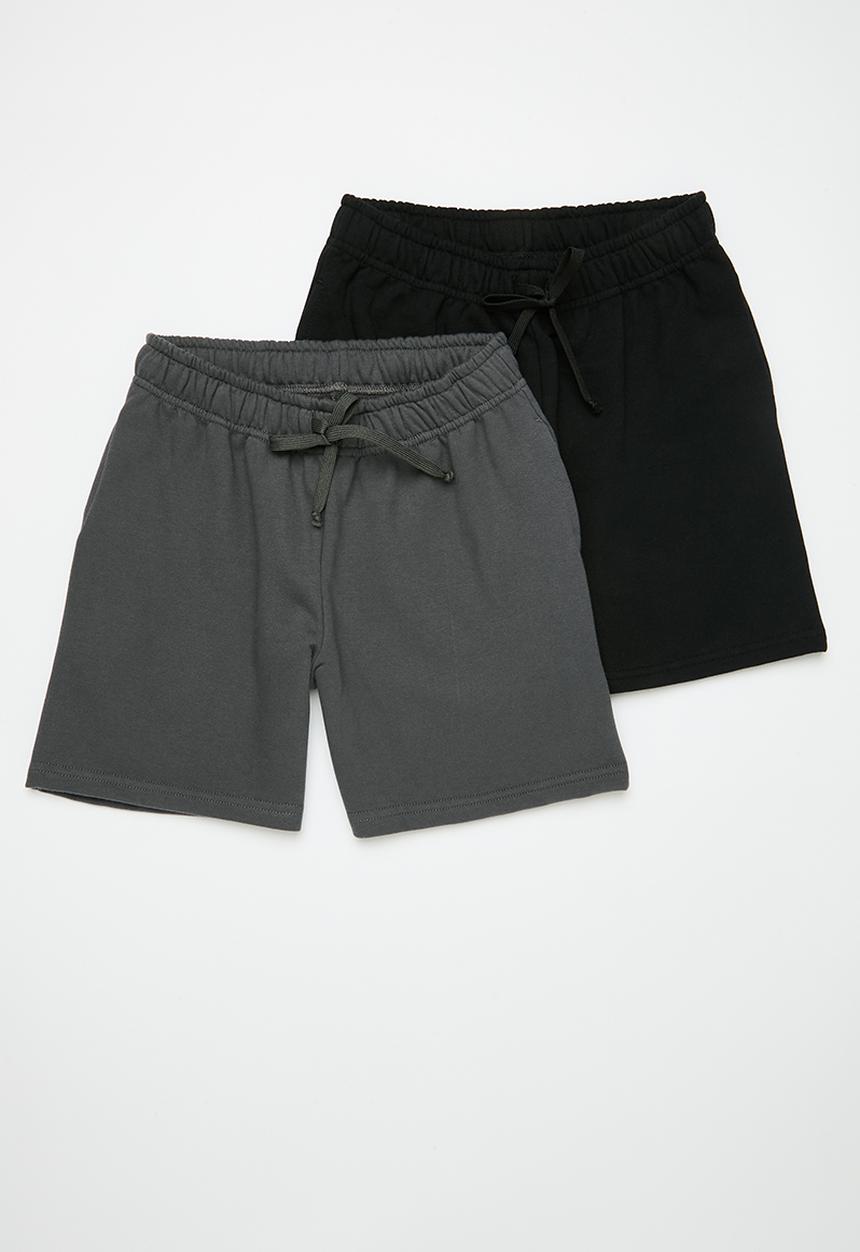Pop Candy - 2 Pack shorts - charcoal grey & black