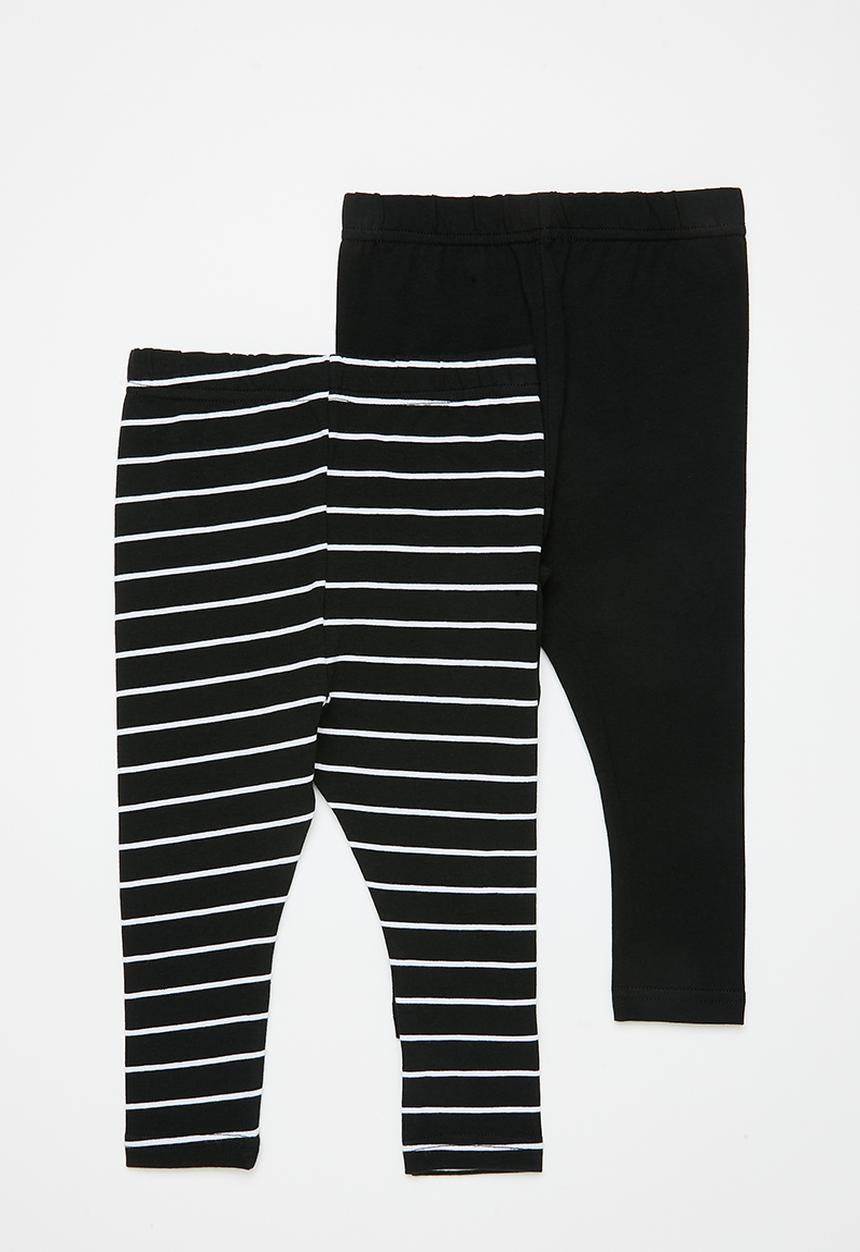 Pop Candy - 2 Pack legging - black stripe