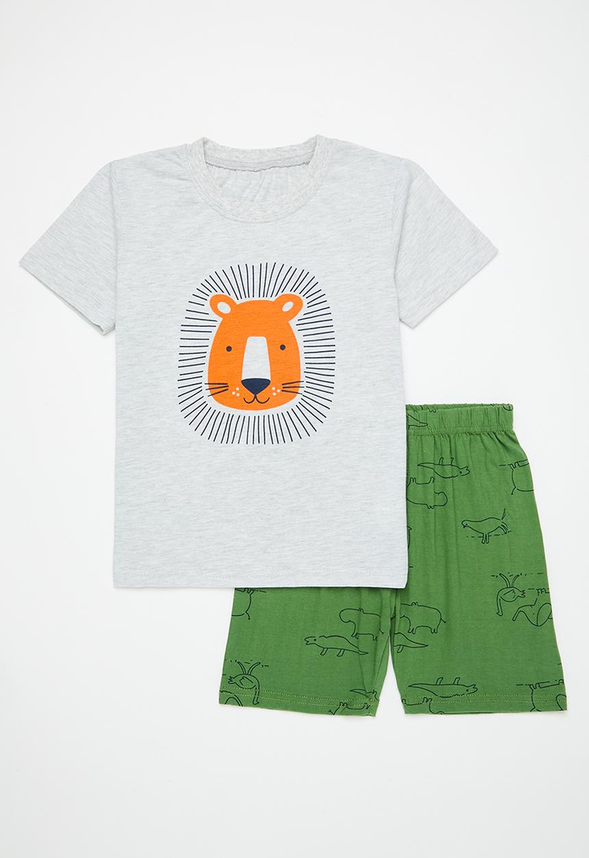 Pop Candy - Printed pj set - green & grey