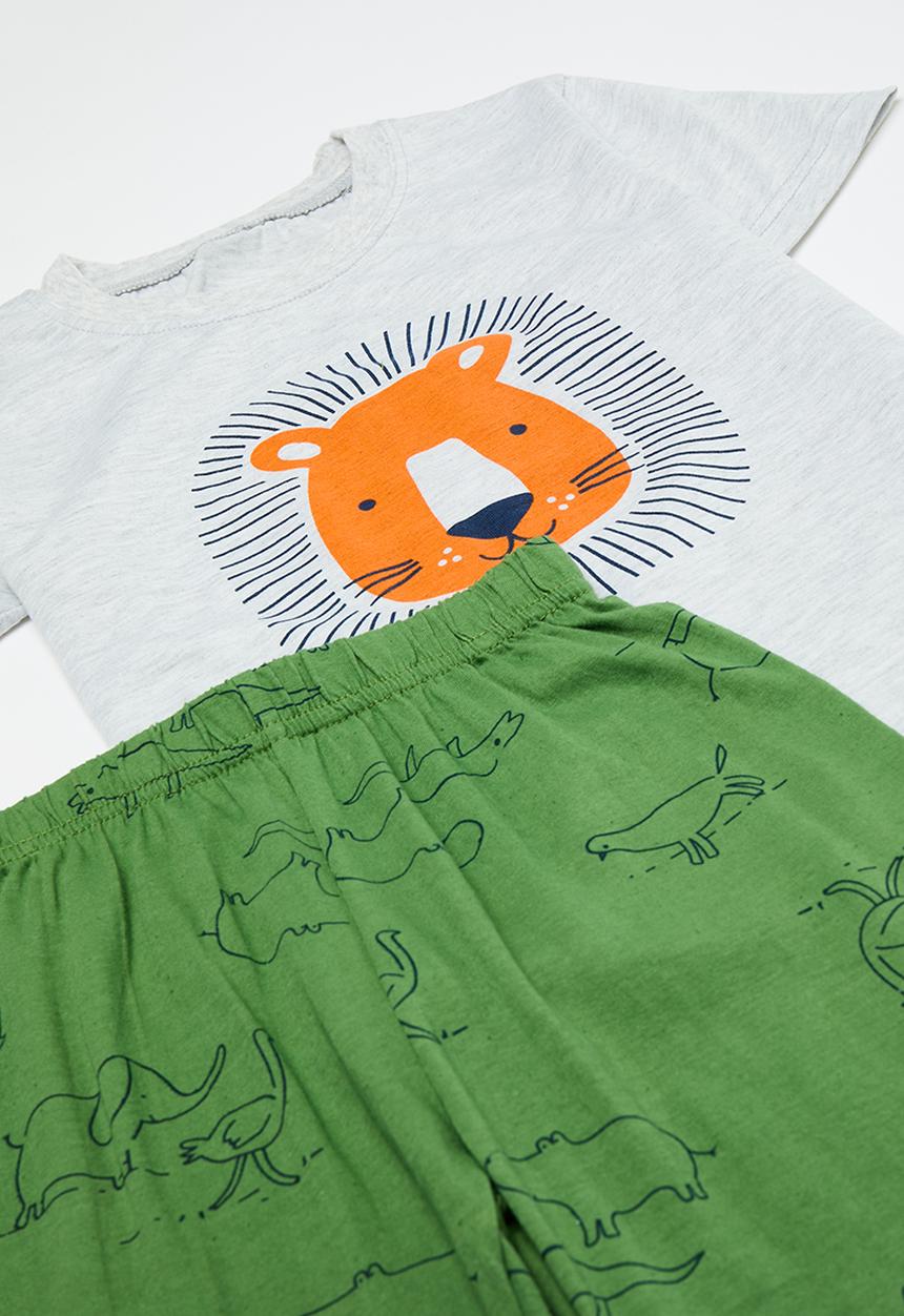 Pop Candy - Printed pj set - green & grey