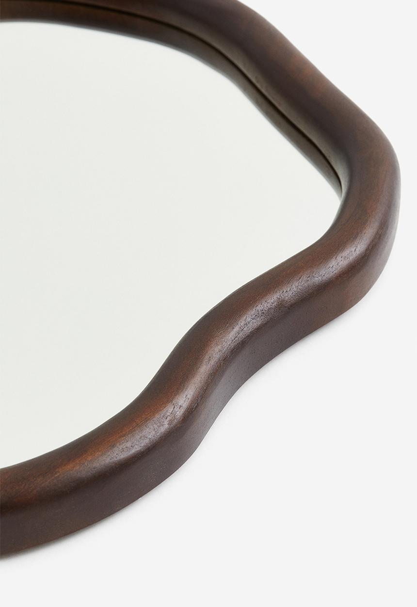 H&M - Large mango wood mirror - dark brown 