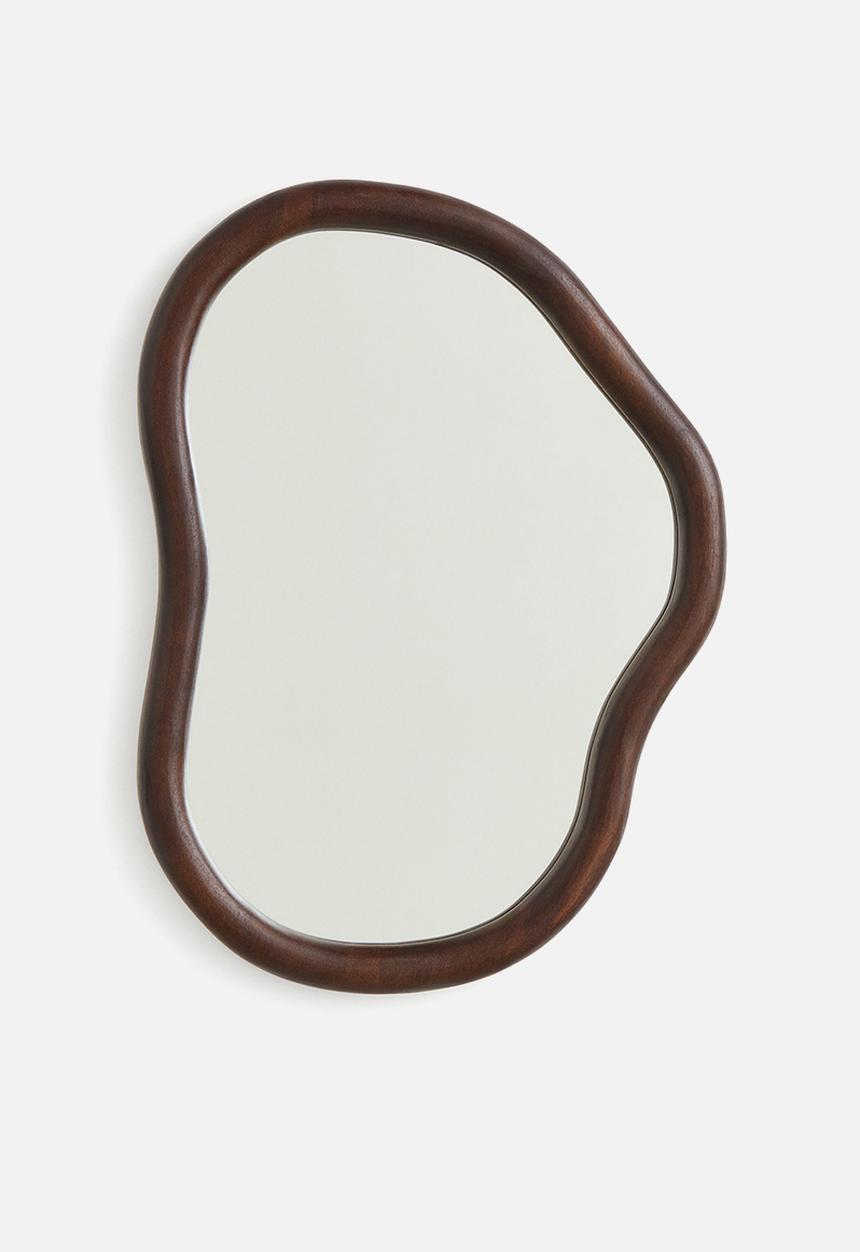 H&M - Large mango wood mirror - dark brown 