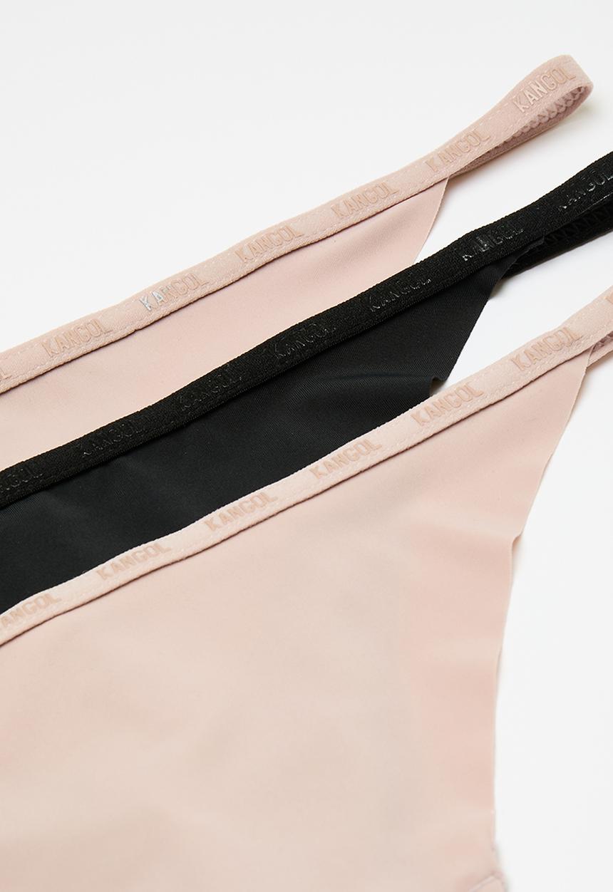 3 Pack T-string - black & mocca