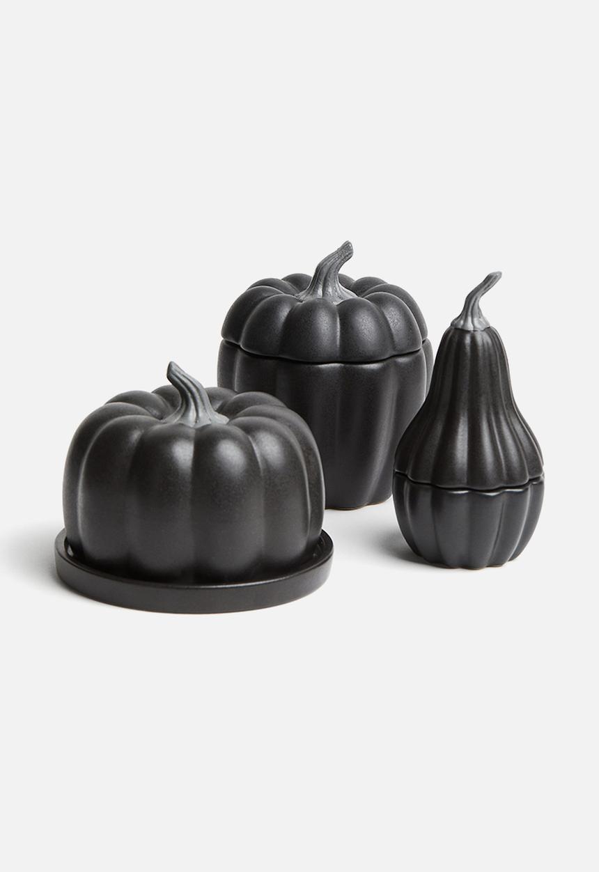 H&M - Stoneware butter dish - black
