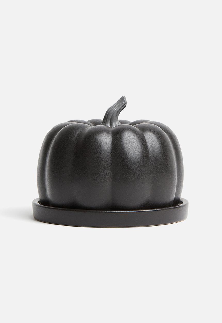 H&M - Stoneware butter dish - black