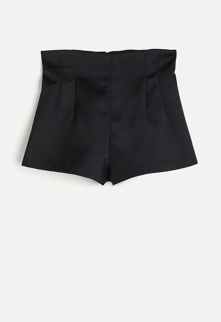 H&M - Shiny twill mini shorts - black