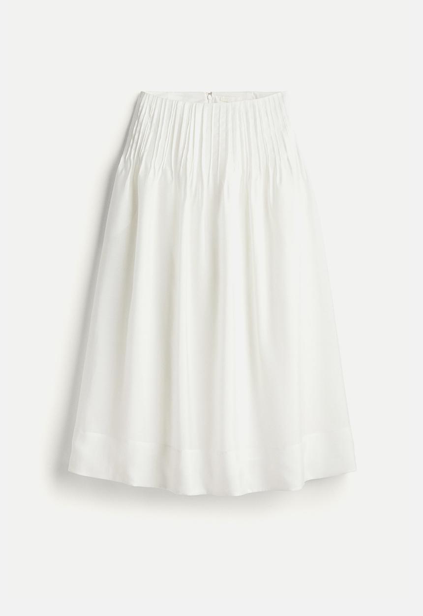 H&M - Pintucked skirt - white