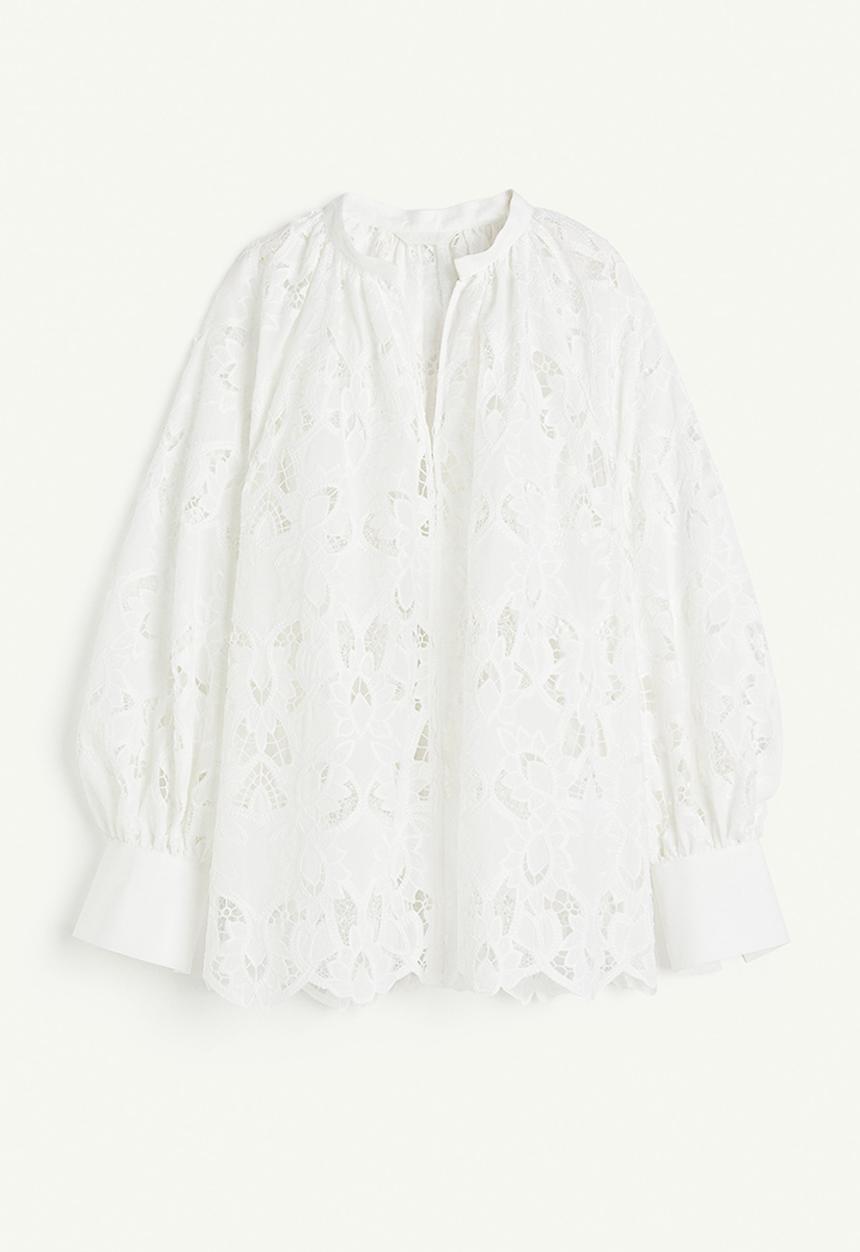 H&M - Broderie anglaise blouse - white