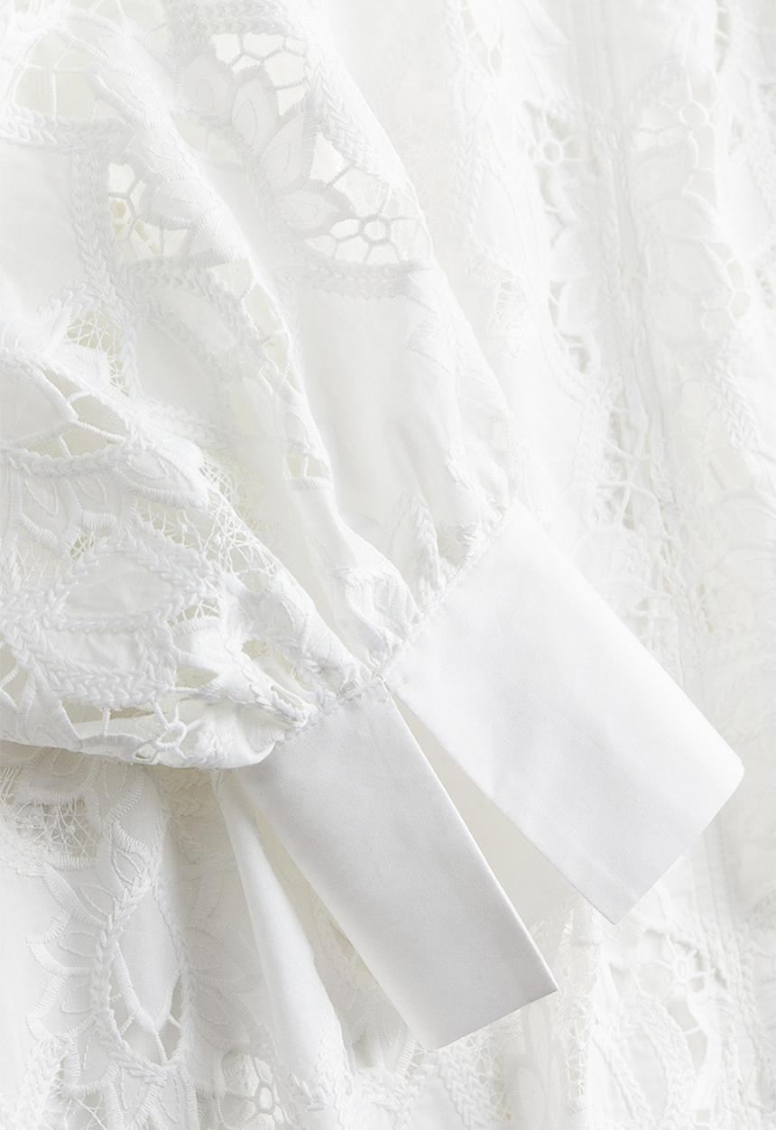 H&M - Broderie anglaise blouse - white