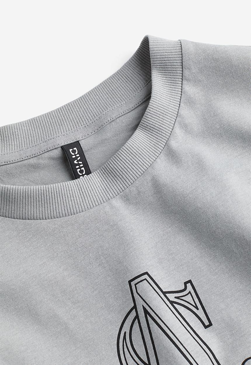 H&M - Oversized motif-detail t-shirt - grey & special collab