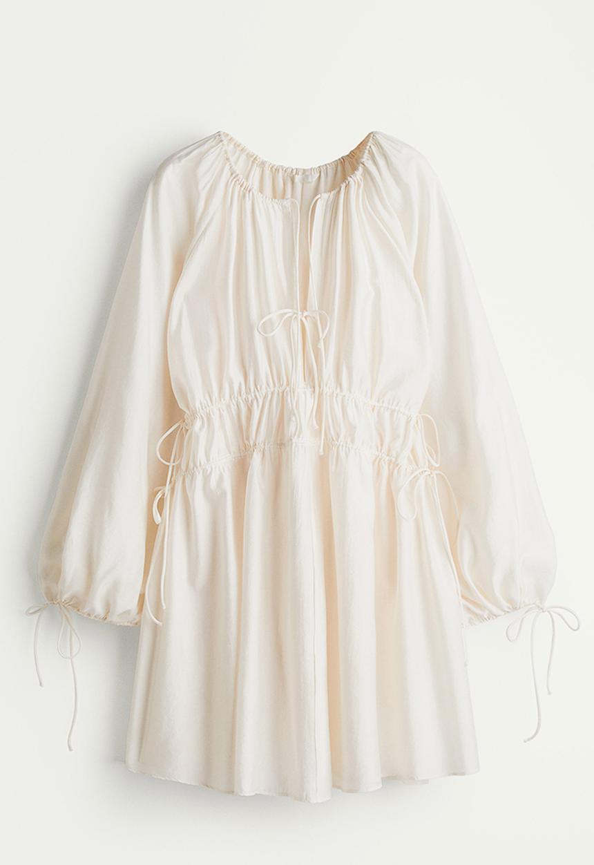H&M - Oversized tie-detail dress - cream