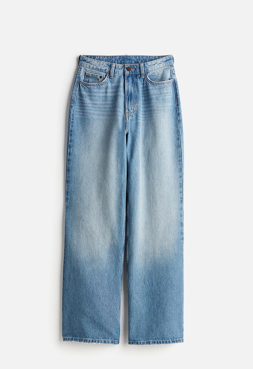 H&M - Curvy fit wide ultra high jeans - blue