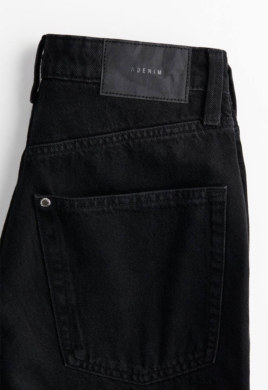 H&M - Curvy fit wide ultra high jeans - black