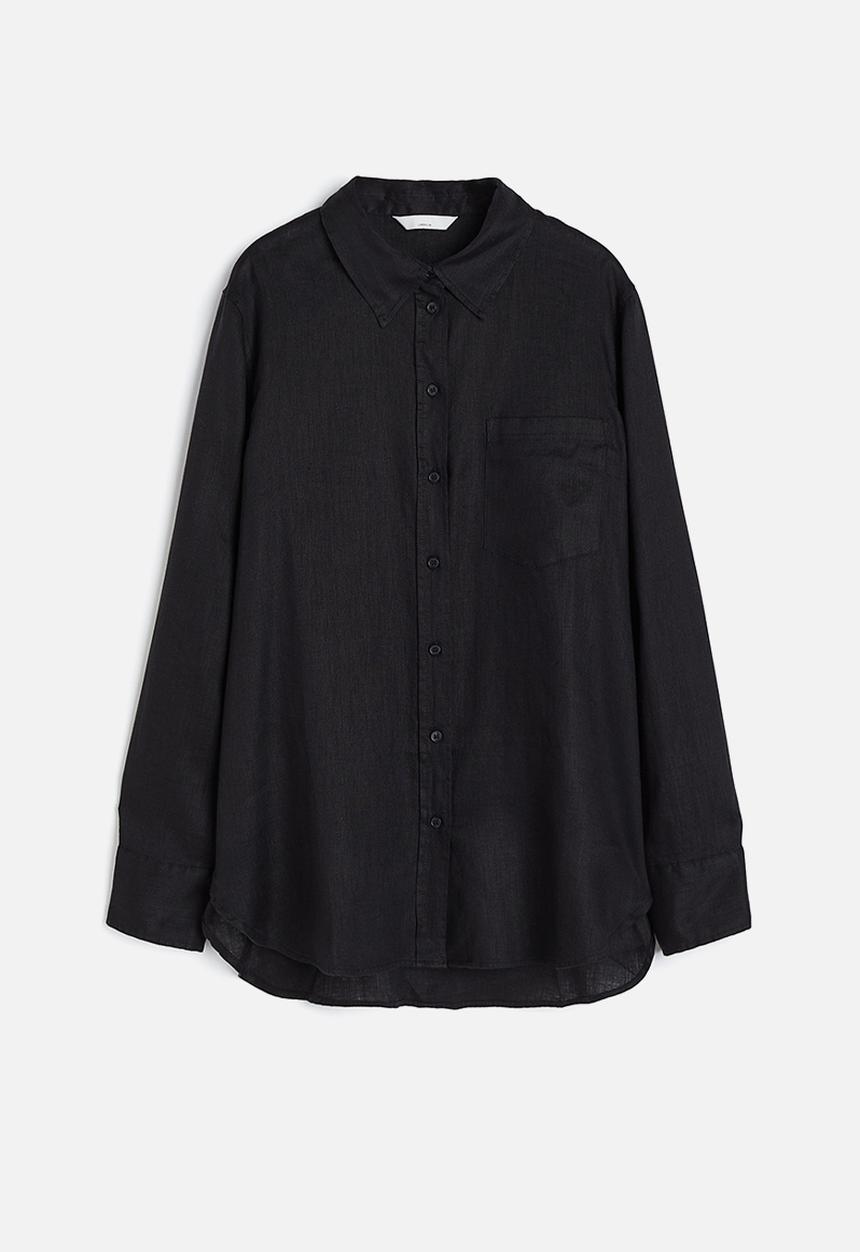 H&M - Linen shirt - black