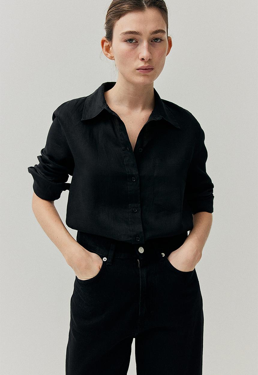 H&M - Linen shirt - black