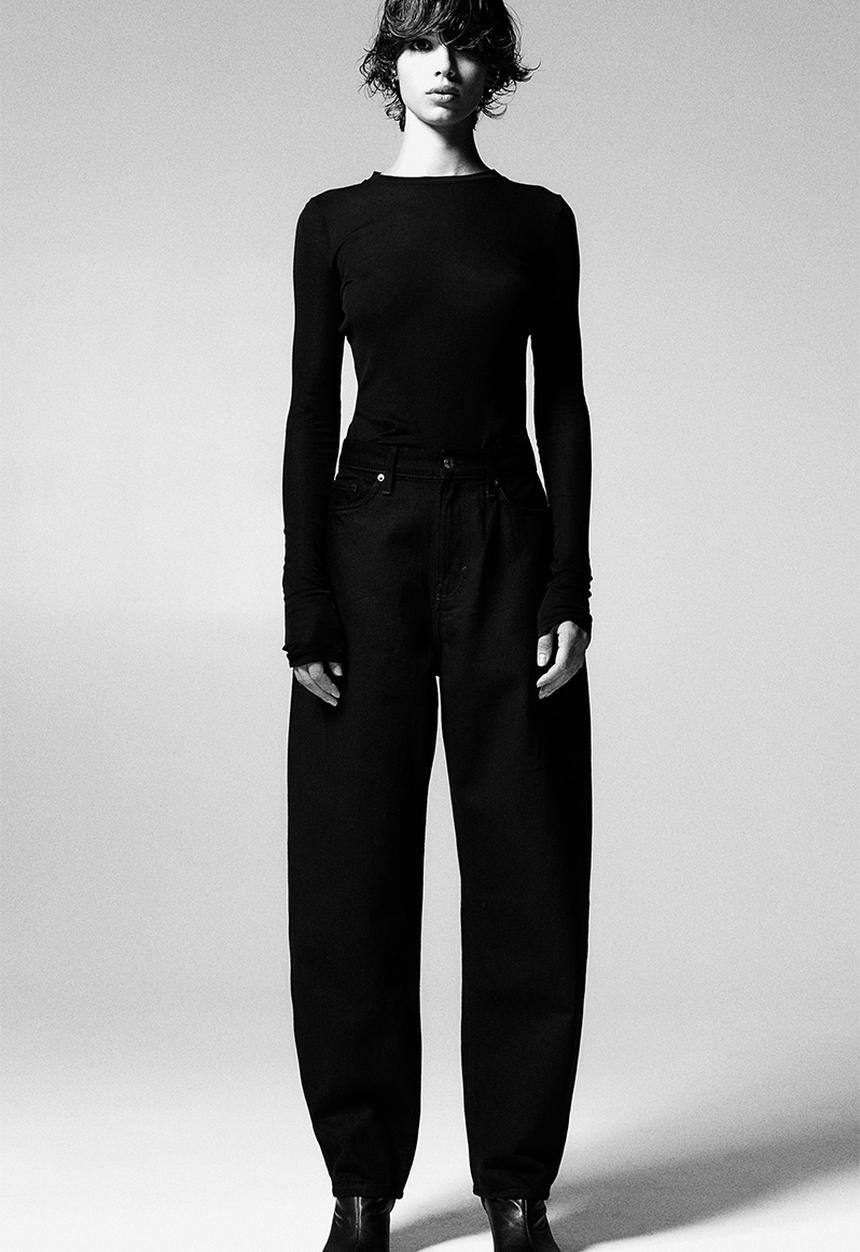 H&M - Barrel high jeans - black