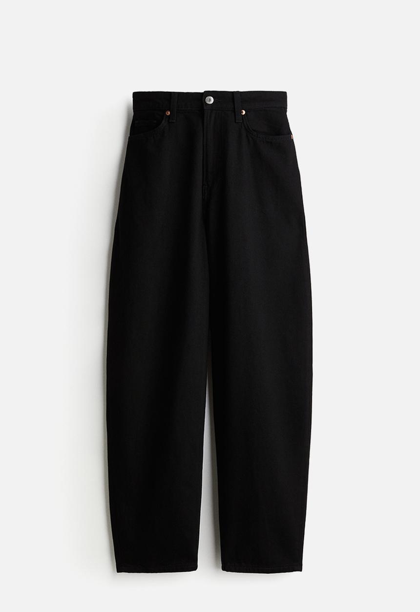 H&M - Barrel high jeans - black