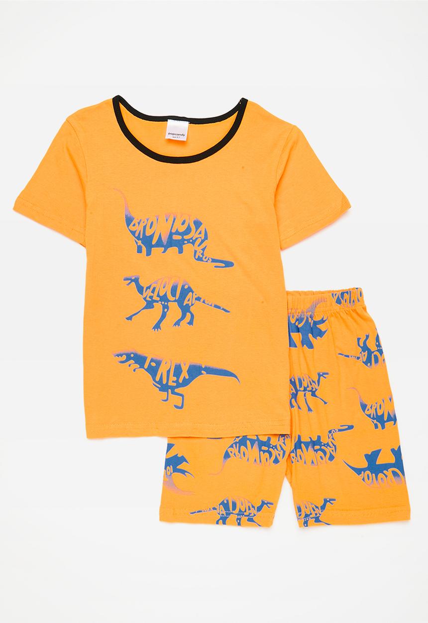 Pop Candy - Dino print pj set-orange