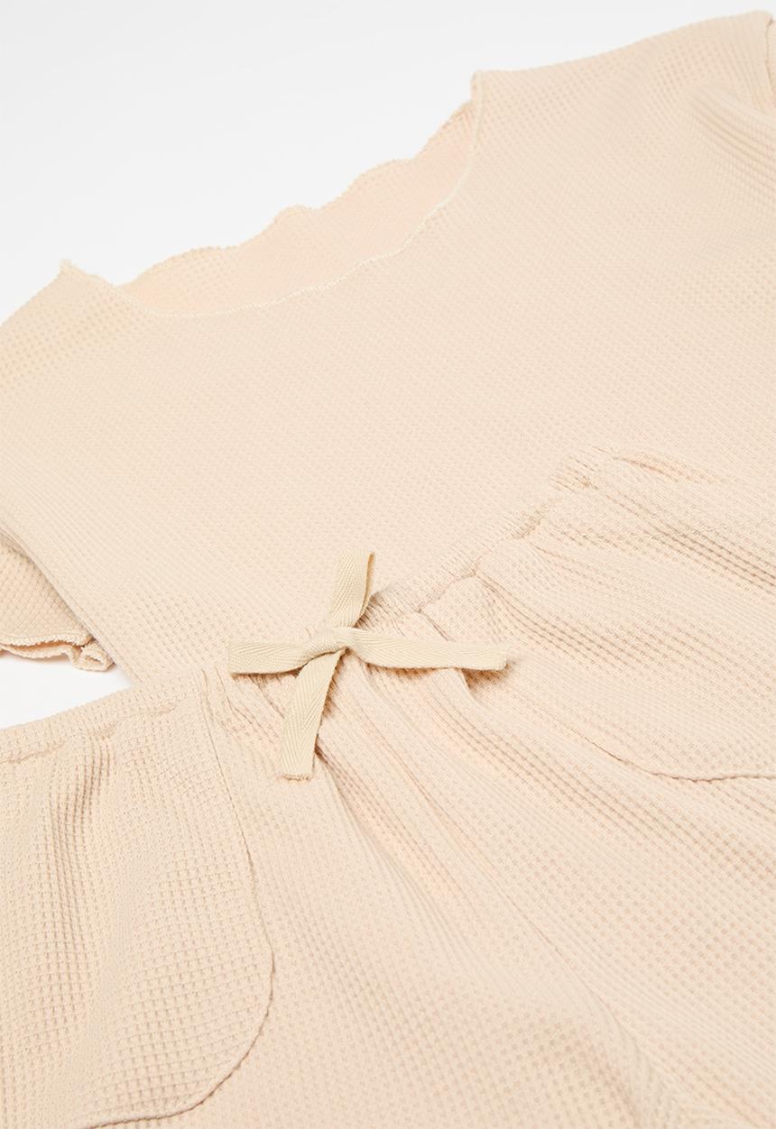 Pop Candy - Knitted top and short set-beige