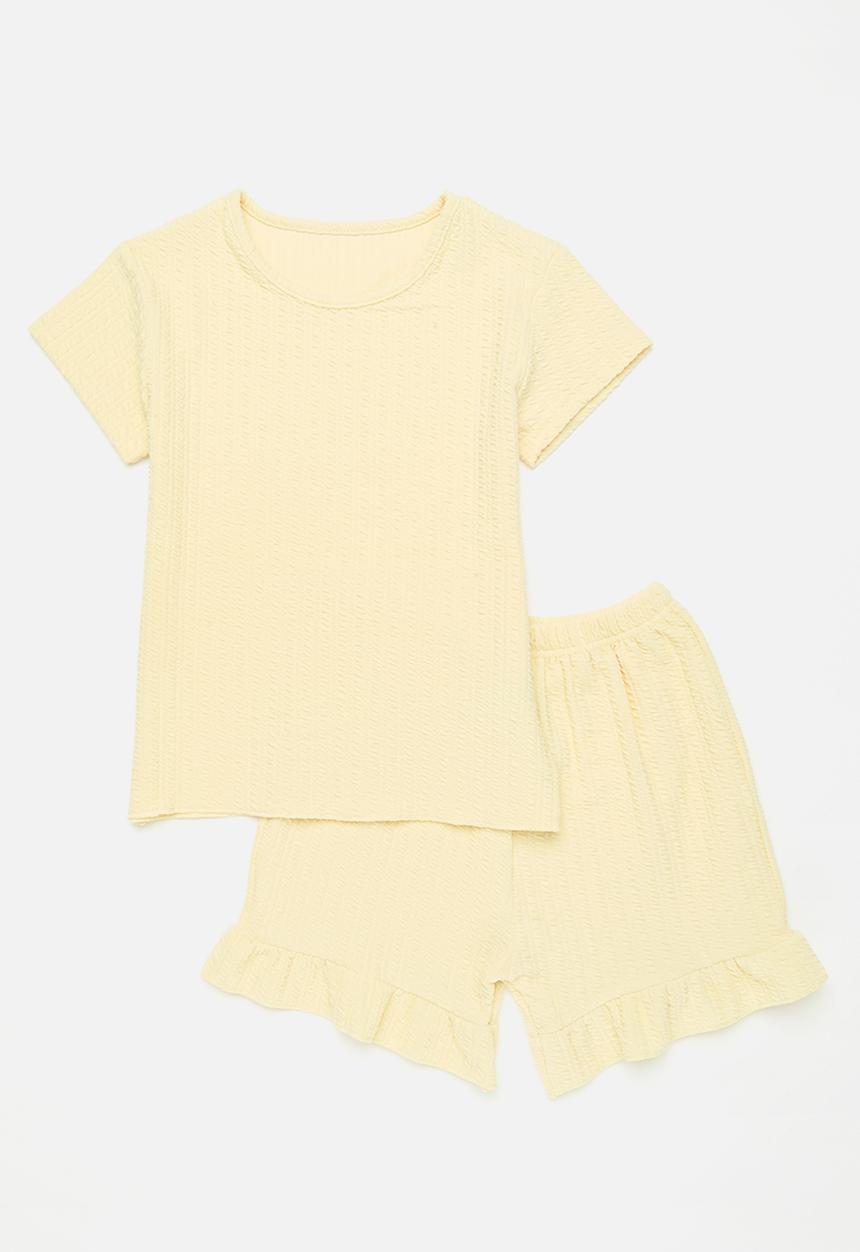 Pop Candy - Top and frilled short set - yellow
