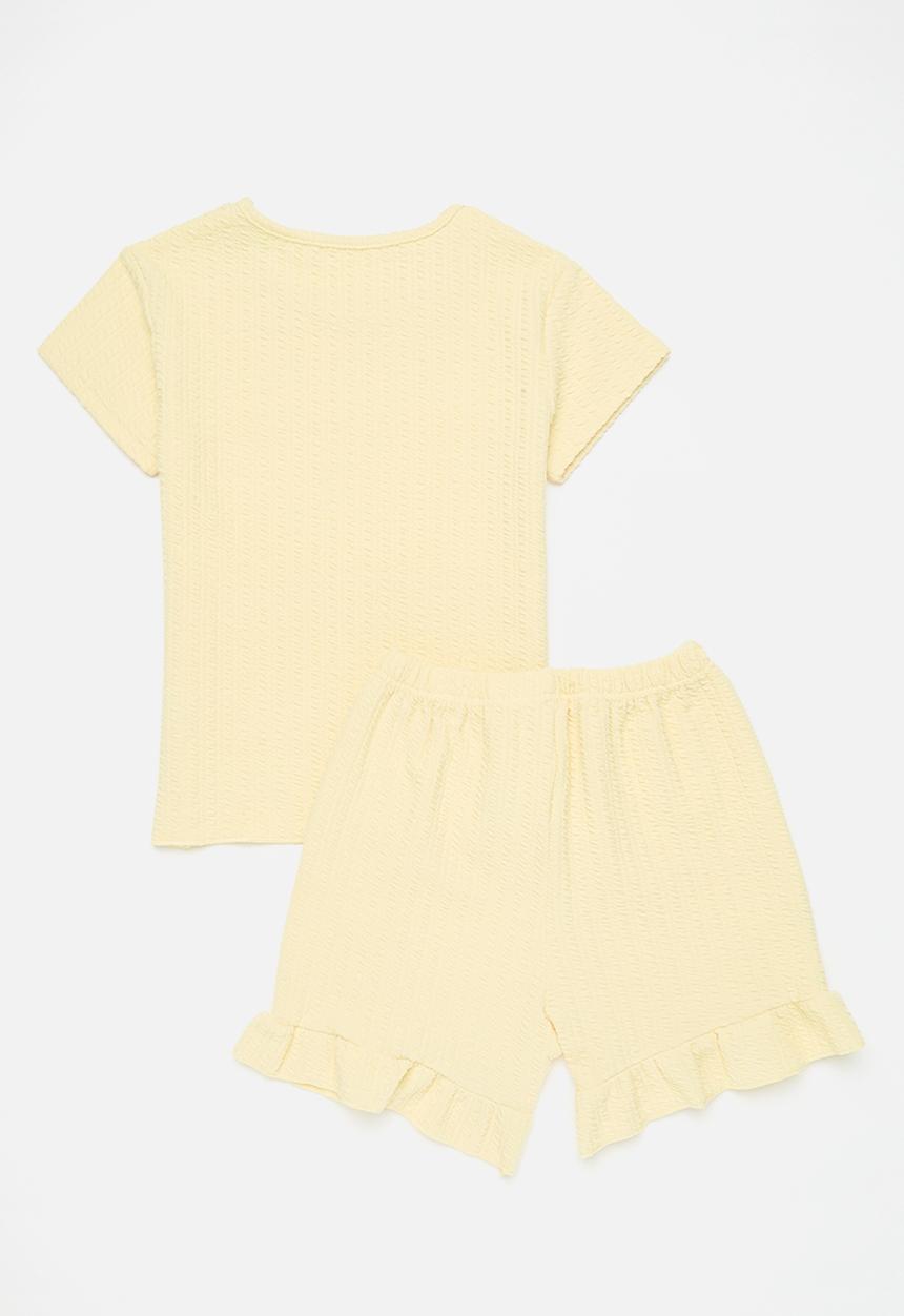 Pop Candy - Top and frilled short set - yellow