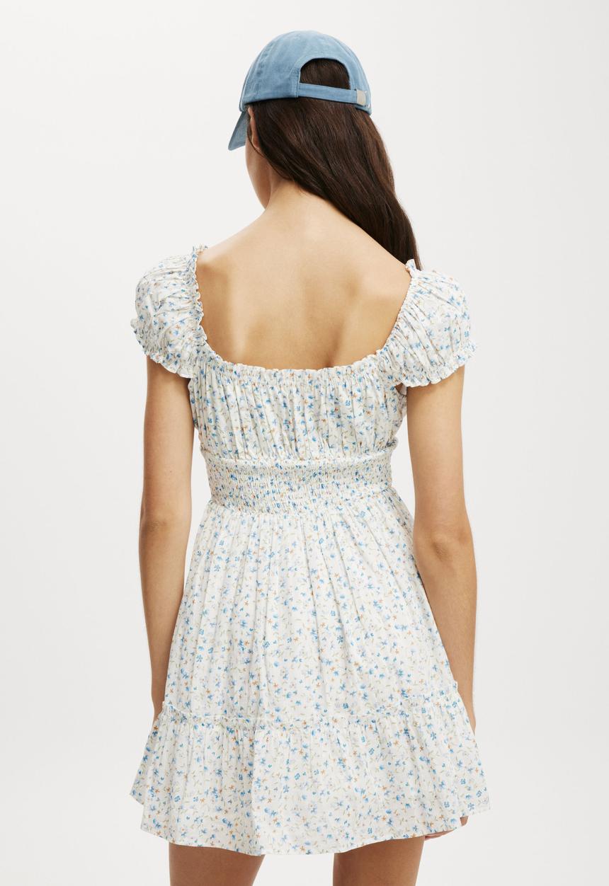 Cotton On - Eddie Corset Mini Dress - Lael Ditsy Stone Blue